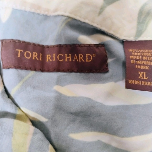 Tori Richard Men's XL Short Sleeve Shirt Hawaiian Palm Floral Print Multicolor - Picture 8 of 8